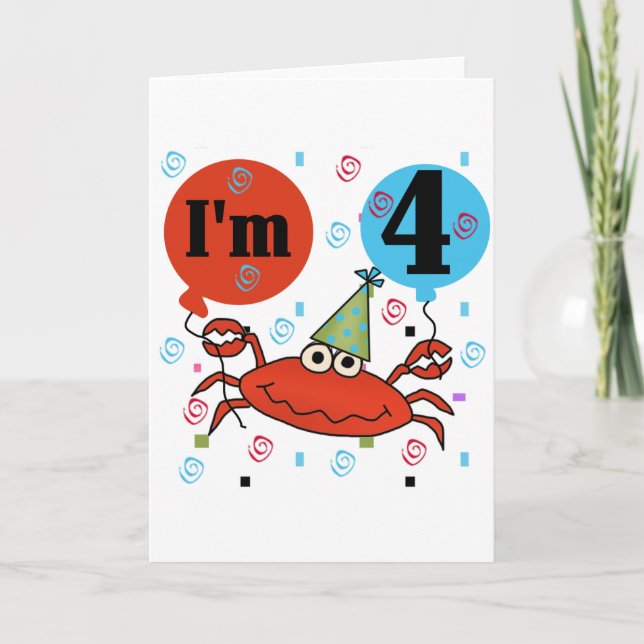Carte Crabe 4e anniversaire Tshirts et cadeaux (Devant)