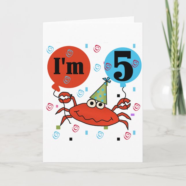 Carte Crabe 5e anniversaire Tshirts et cadeaux (Devant)