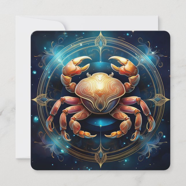 Carte Crabe Mystique Gardien Lunaire Art Côtiers Céleste (Devant)