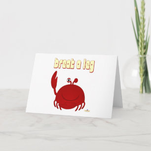Carte Crabe Rouge Souriant Casser Une Jambe