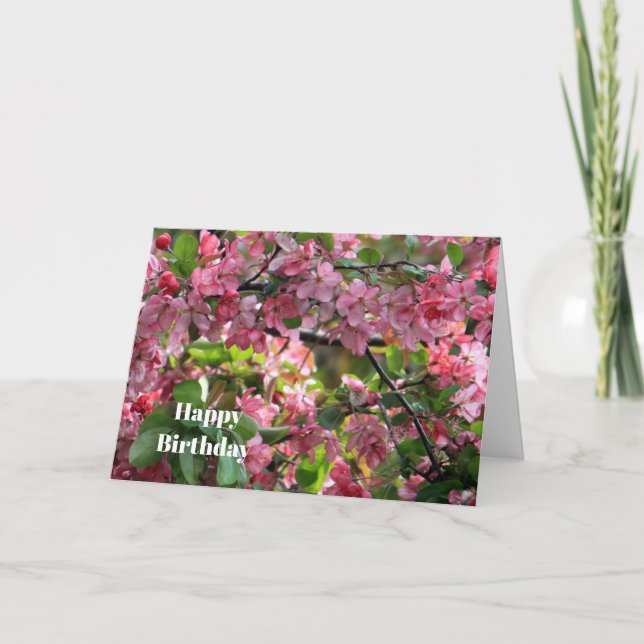 Carte Crabelle rose Photo florale Anniversaire (Devant)