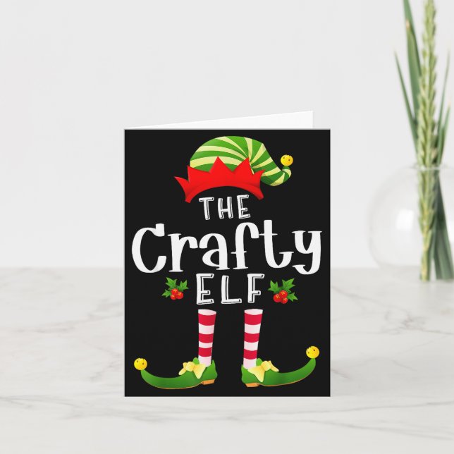 Carte Crafty Christmas Elf Matching Pajama X-mas Party  (Devant)