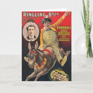 Carte Crandall Le Clown En Train D'Interpréter Sa Mule