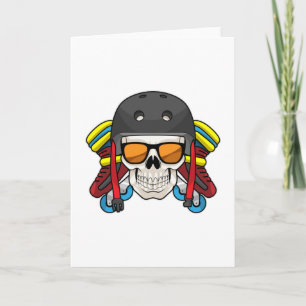 Carte Crâne avec lunettes de soleil et skates en ligne