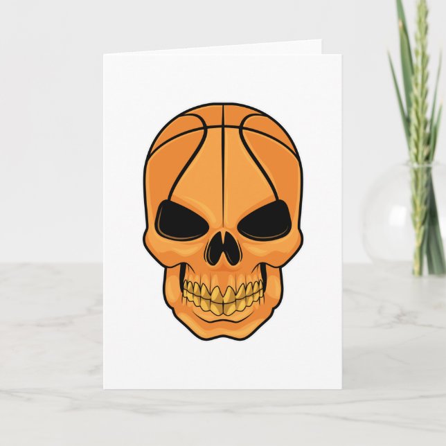 Carte Crâne avec tête de basket-ball (Devant)