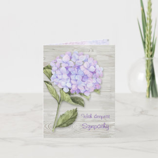 Carte Crâne bleu hydrangée violette Sympathie