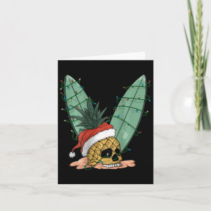 Carte Crâne d'ananas Noël En Juillet Santa Hat Pour Su