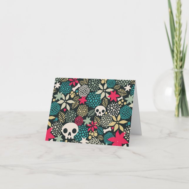 Carte Crâne dans les fleurs (Devant)