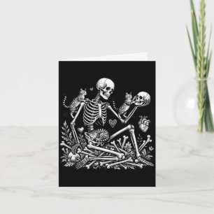Carte Crâne de chat squelette chaton mignon halloween ho