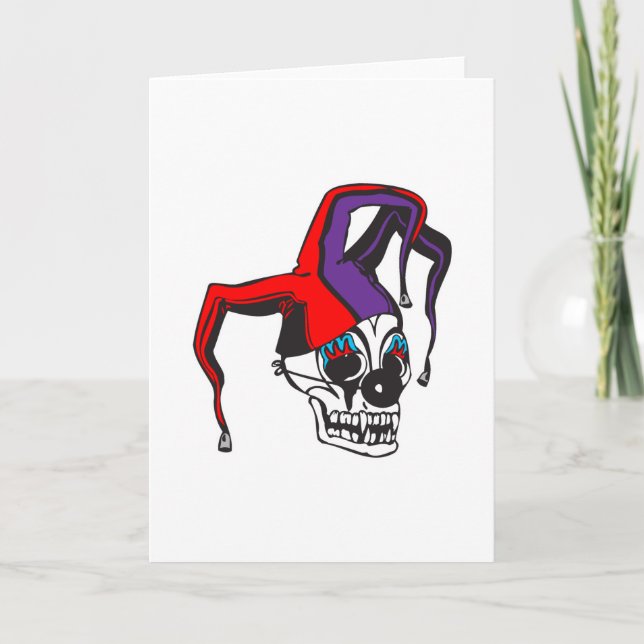 Carte crâne de clown maléfique (Devant)