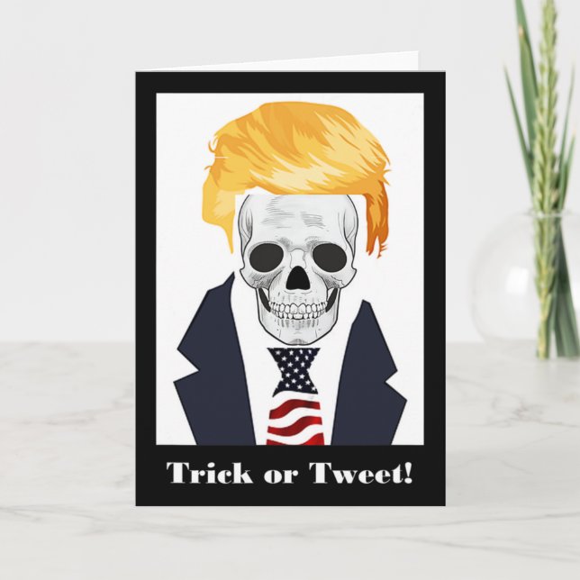Carte Crâne de Donald Trump Halloween effrayant (Devant)