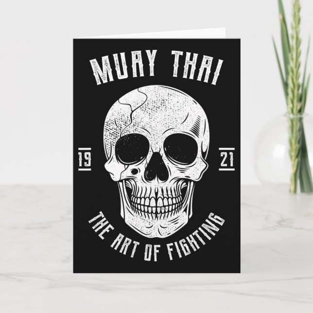 Carte Crâne de Muay Thai - Boxe thaïlandaise et kickboxi (Devant)
