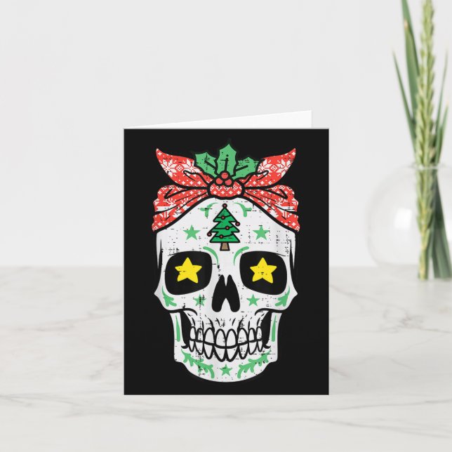 Carte Crâne de Noël Bandana Xmas Mexicaine Femmes G (Devant)