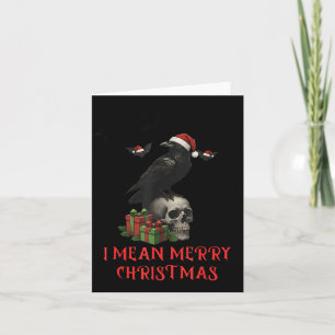 Carte Crâne de Noël Corbeau drôle Goth Noël F-caw-f