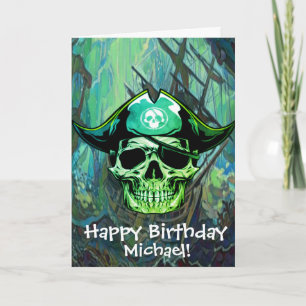 Carte Crâne de Pirate Capitaine Os Croisés Navire Fantôm
