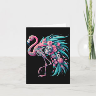 Carte Crâne de sucre de femme mexicaine flamant Dia De L