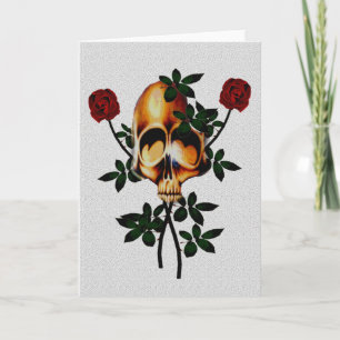 Carte Crâne et roses