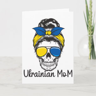 Carte Crâne Fille Ukrainienne Ukraine Chignon Décoiffé F