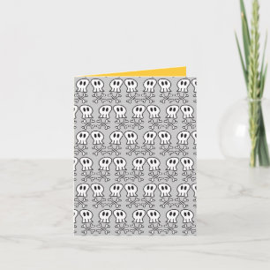 Carte Crânes et os de pirate de dessin animé motif Hallo