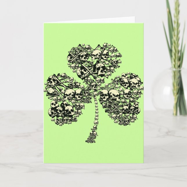 Carte Crânes Shamrocks gothiques (Devant)