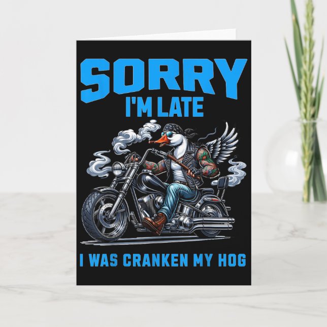 Carte Cranken My Hog Funny Sarcasm Late Quotes Cool Bike (Devant)