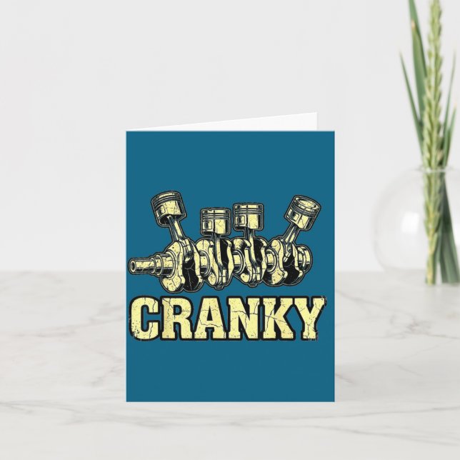 Carte Cranky Car Engine Crankshaft Fathers Day Dad Men H (Devant)