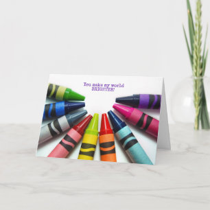 Carte crayon coloré demi cercle merci