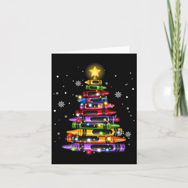 Carte Crayon d'enseignant Guirlandes de sapin de Noël Él (Devant)