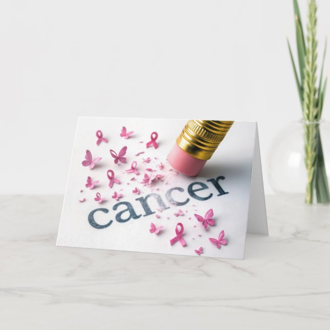 Carte Crayon Effacer Le Cancer Texte Sur Le Livre Blanc (Devant)