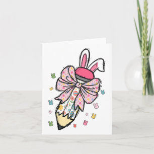 Carte Crayon mignon Coquette Grow Bunny Jour de Pâques E