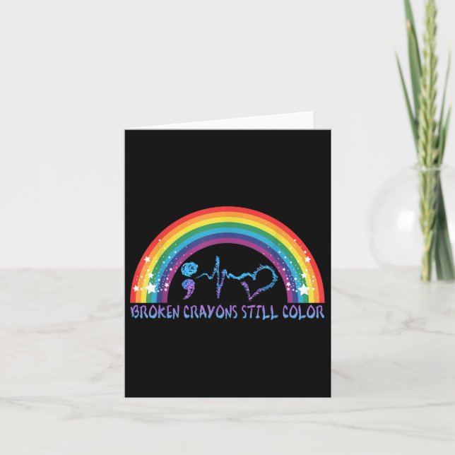 Carte Crayons cassés Couleur fixe - Sensibilisation en s (Devant)