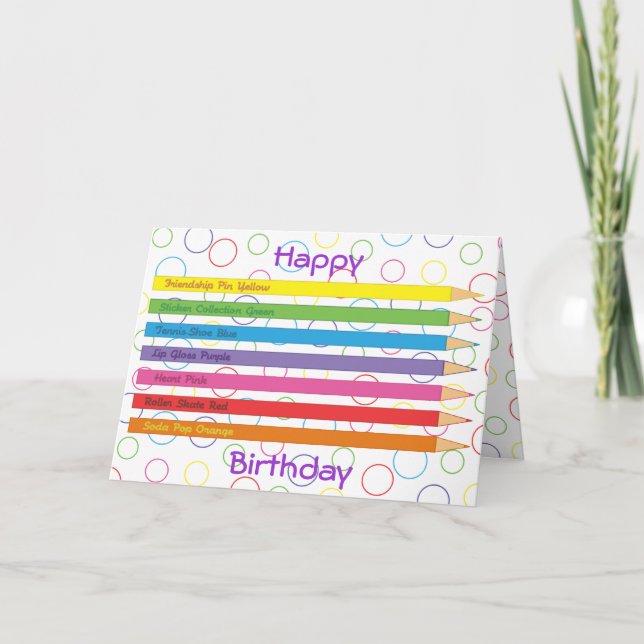 Carte Crayons colorés (Devant)