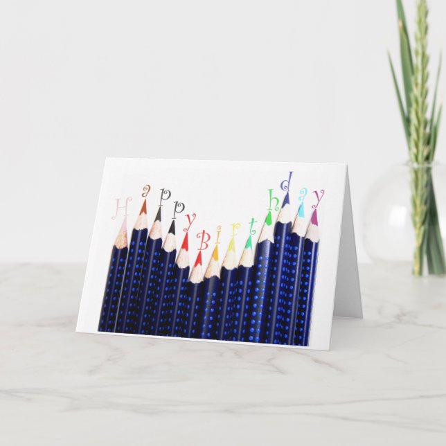 Carte Crayons d'anniversaire (Devant)