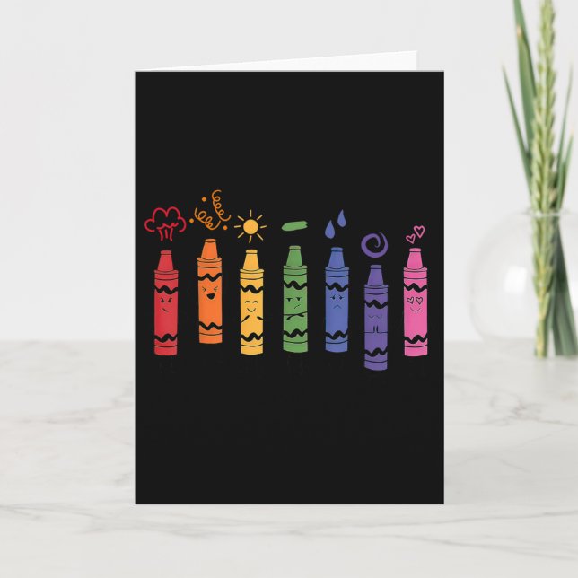 Carte Crayons de couleur d'humeur Professeur  (Devant)