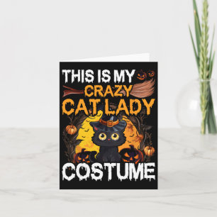 Carte Crazy Chat Lady Costume Chat Noir Drôle Halloween 