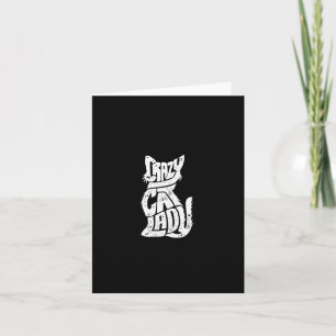 Carte Crazy Chat Lady Drôle Filles Femmes Kitty Kitten A