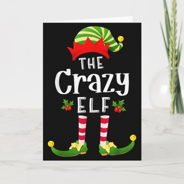 Carte Crazy Christmas Elf Matching Pajama X-mas Party  (Devant)