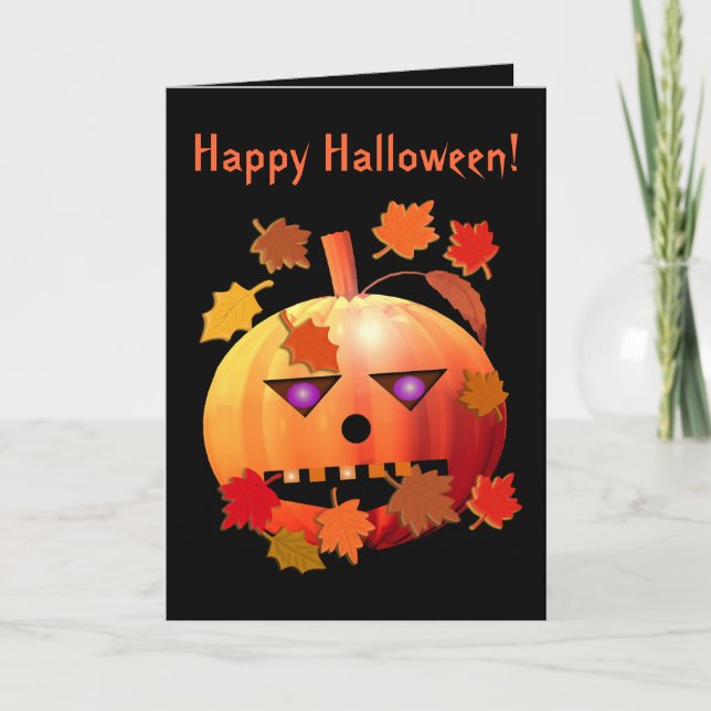 Carte Crazy Halloween Citrouille (Devant)