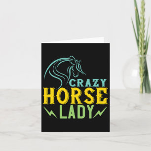 Carte Crazy Horse Lady Horse Lover Femmes Horseback Ridi