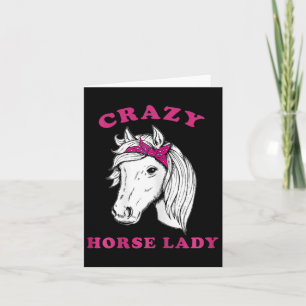 Carte Crazy Horse Lady Horseback équitation Chevaux Amus