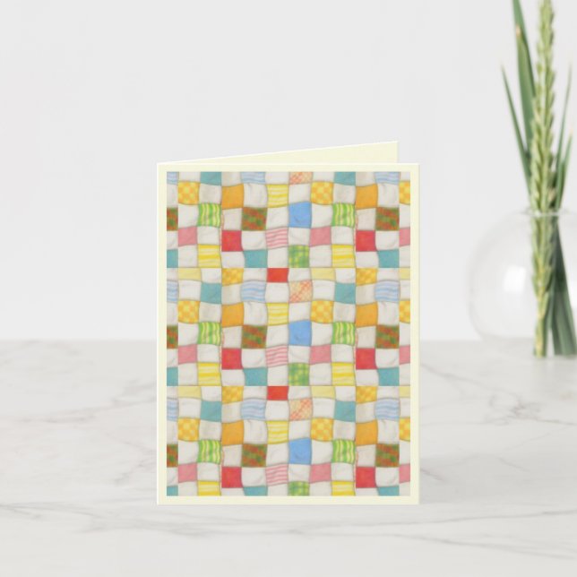 CARTE CRAZY QUILT Anniversaire Carte de billet / C (Devant)