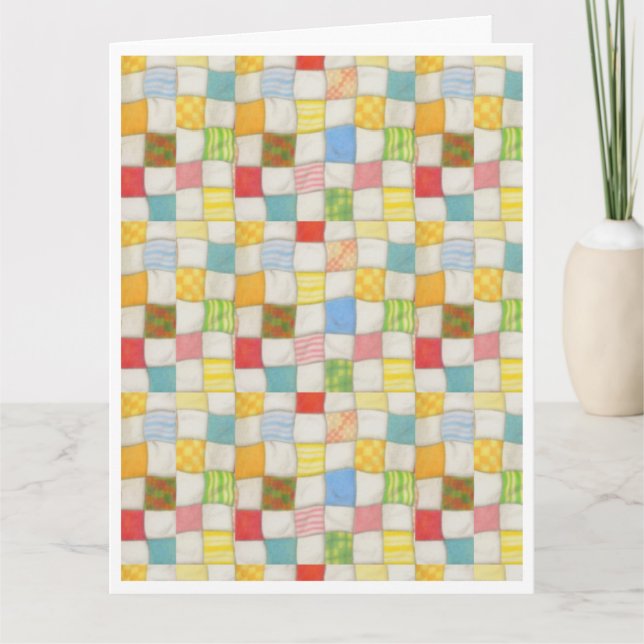Carte CRAZY QUILT Big Birthday Card / Blanc (Devant)