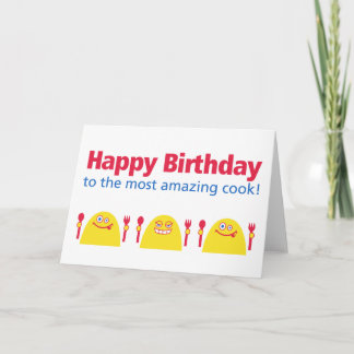 Carte Crazy Yellow Creatures Cuisine Anniversaire
