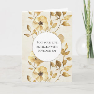 Carte Cream Gold Floral Love & Joy Mariage