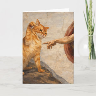 Carte Création d'Adam avec le chat Sarca, une œuvre d'ar