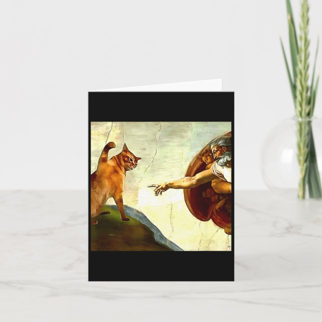 Carte Création drôle de Dieu chat d'Adam Mème Jésus Chri (Devant)