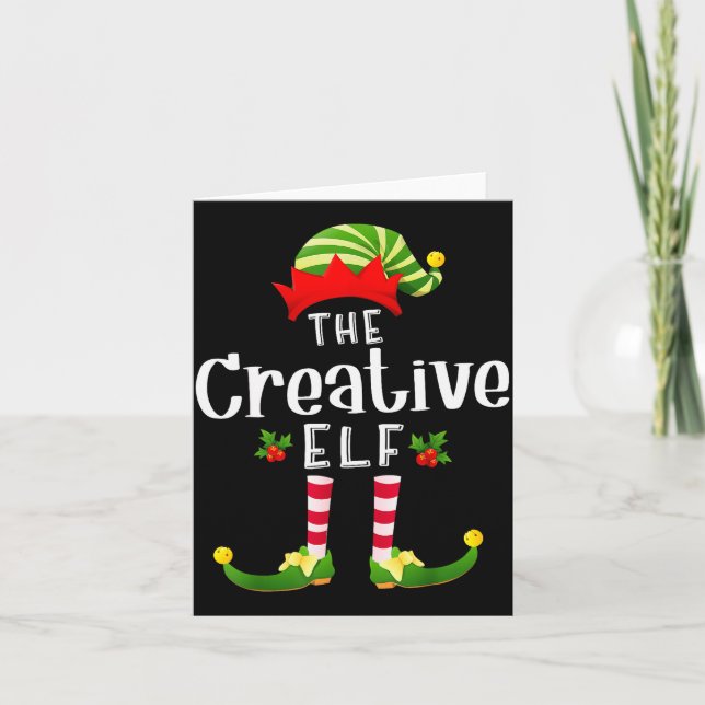 Carte Creative Christmas Elf Matching Pajama X-mas Party (Devant)