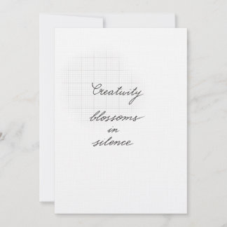 Carte Creativity silence quote card
