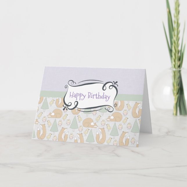 Carte Créatures Fantaisistes de la Forêt Joyeux Annivers (Devant)