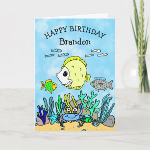 Carte Créatures marines personnalisées pour l'anniversai